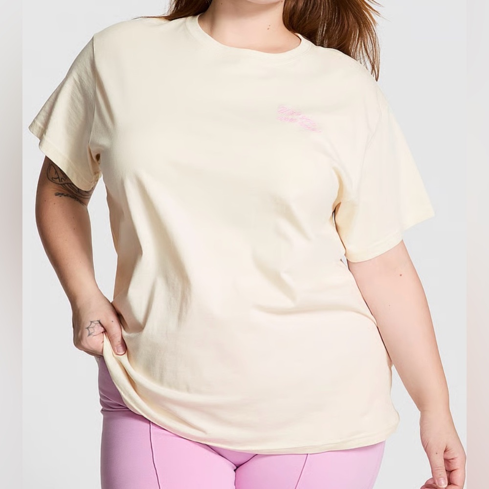 NWT PINK VS Campus Cotton Aspen Wish You Were Here Long Sleeve Tee